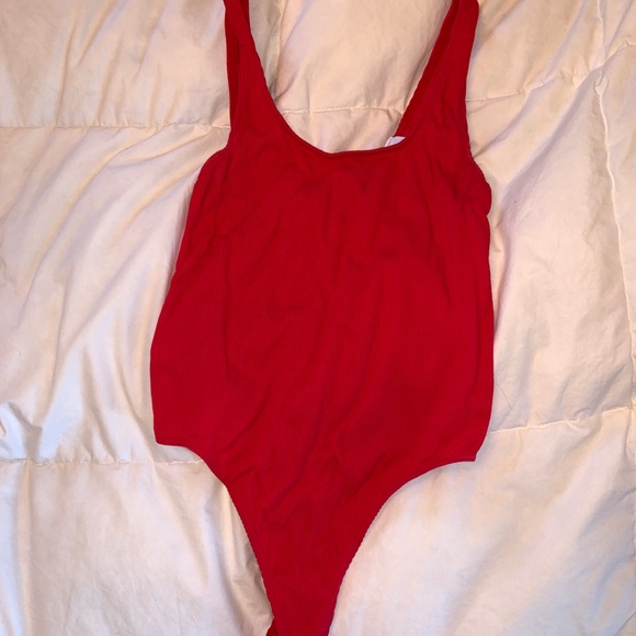 Red Bodysuit Tank Top - Picture 2 of 2